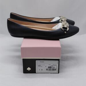 Kate Spade Womens Ballet Flats Size 7B Blue Leather Phoebe Old Money Office Chic